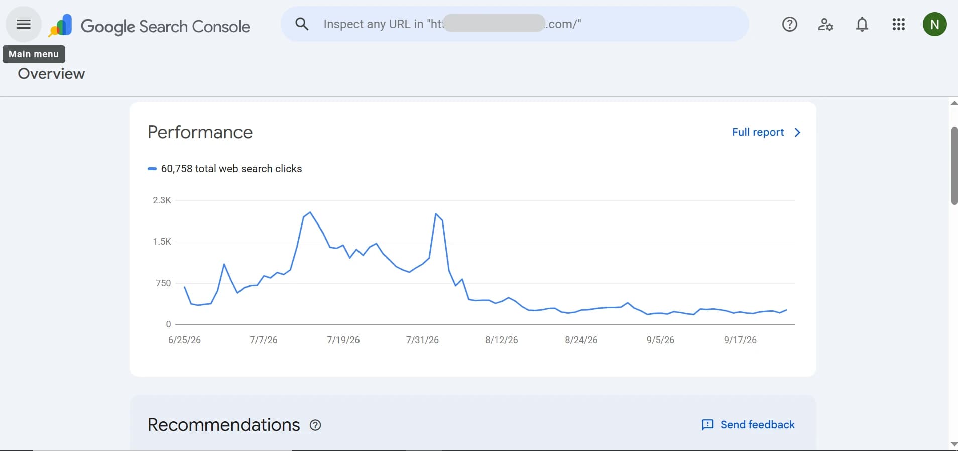 60,758 web-search clicks in this overview. Its period differs from the six-month report above; these totals are not added together.
